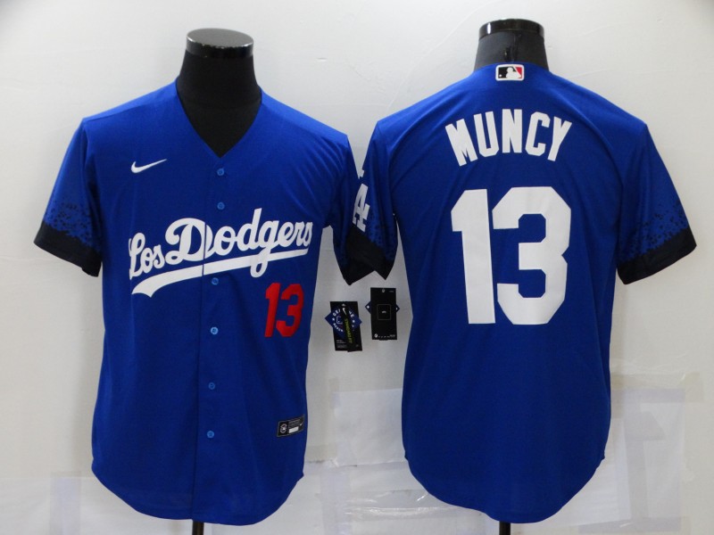 Men's Los Angeles Dodgers Max Muncy #13 Blue Stitched Jersey